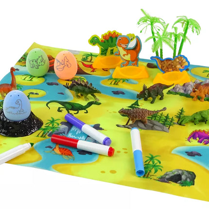 Kūrybinis "Pasidaryk pats" rinkinys: dinozaurų kiaušiniai, skirti dažyti, transporteris