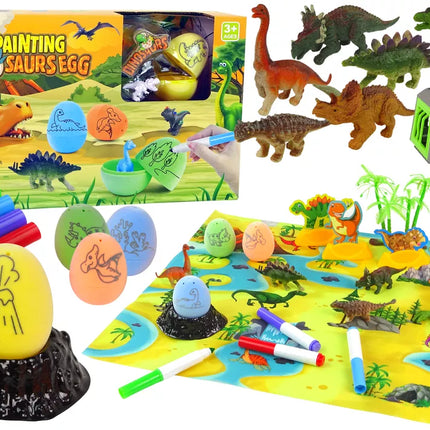 Kūrybinis "Pasidaryk pats" rinkinys: dinozaurų kiaušiniai, skirti dažyti, transporteris