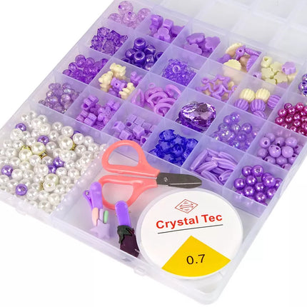 Karolių gamybos rinkinys, violetiniai spaustukai