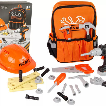 ""Pasidaryk pats" rinkinys kuprinėje Šalmas Įrankiai Oranžinė"