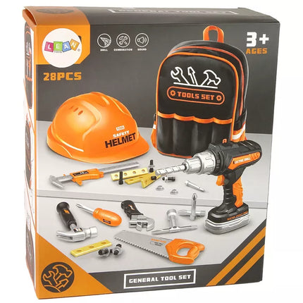 ""Pasidaryk pats" rinkinys kuprinėje Šalmas Įrankiai Oranžinė"