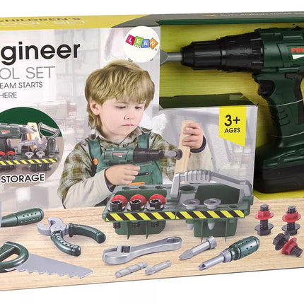 Rankinių įrankių rinkinys Akumuliatorinis atsuktuvas Organizuotuvas Žalias