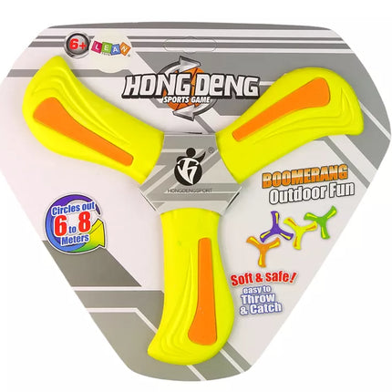 Bumerangas geltonas mėtymui vaikams