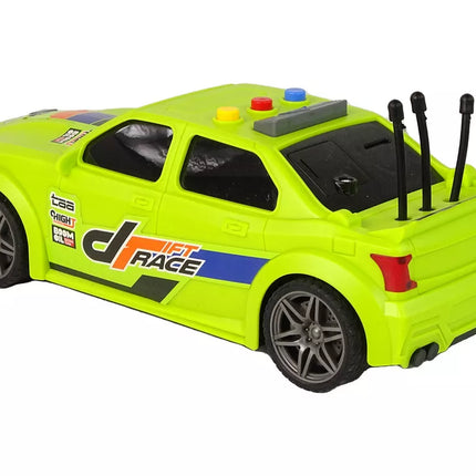 Lenktyninis automobilis su šviesomis ir garsais, žalias, 1:16