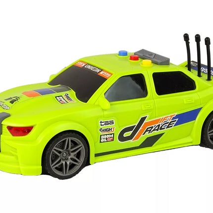 Lenktyninis automobilis su šviesomis ir garsais, žalias, 1:16