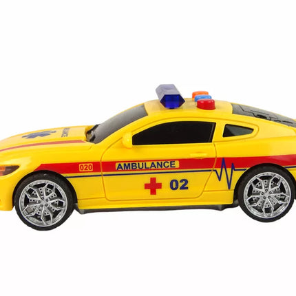 Sportinio automobilio greitosios pagalbos žibintai garsas geltonas