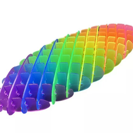 Vaivorykštinis Fidget Žaislas "LEAN Toys" Skaidrus Antistresinis Spalvingas Lankstus 12cm