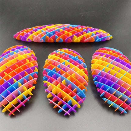 Vaivorykštinis žaislas, antistresinis, lankstus, sensorinis, spalvingas, 10 cm