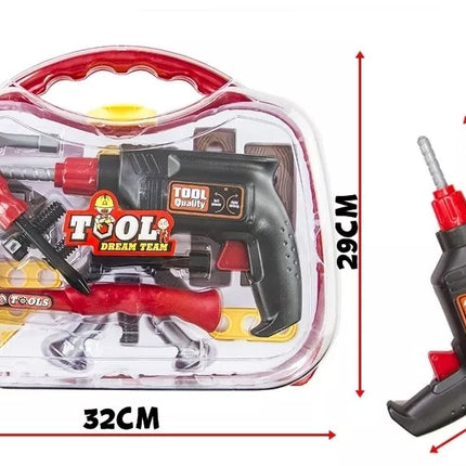 Didelis 22 dalių įrankių rinkinys lagamine "Pasidaryk pats" mechanikas kūrybinis konstravimo žaislas