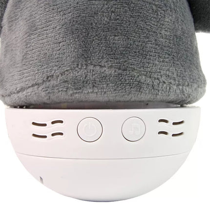 Šokantis dramblys, lempa ir muzika