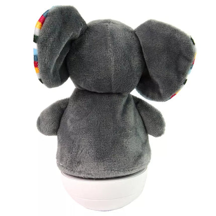 Šokantis dramblys, lempa ir muzika