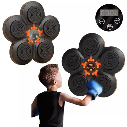 Muzikinis bokso treniruoklis su „Bluetooth“, sieninis skydelis su LED apšvietimu