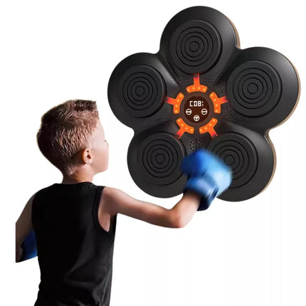 Muzikinis bokso treniruoklis su „Bluetooth“, sieninis skydelis su LED apšvietimu