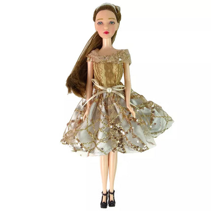 Lėlė vaikams Emilija su šunimi ilgais plaukais