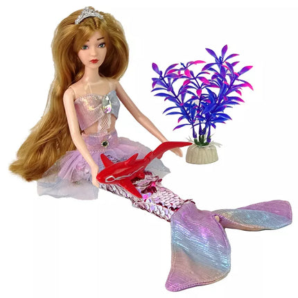 Lėlė kūdikis undinėlė Emily su rožiniais priedais