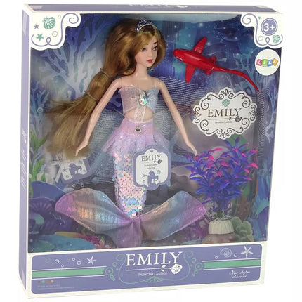 Lėlė kūdikis undinėlė Emily su rožiniais priedais