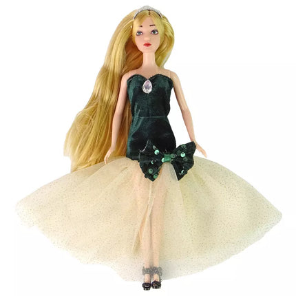 Lėlė Emily ilgais plaukais kačiukas gėlė