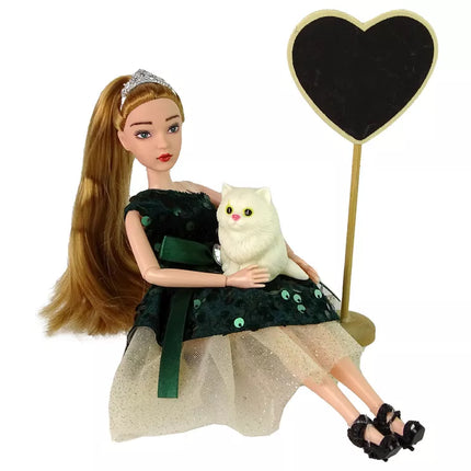 Emily medinis širdelės formos baltas katės lėlė kūdikiams