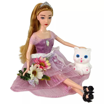 Emily ilgaplaukė balta katė lėlė