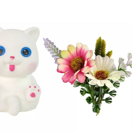 Emily ilgaplaukė balta katė lėlė