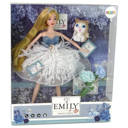 Lėlė kūdikis katytė Emilė su gėlėmis