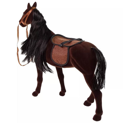 Rudų arklių figūrėlė su šukavimo priedais