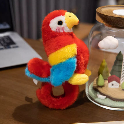 Pliušinis talismanas Papūgos apyrankė ant riešo Raudona