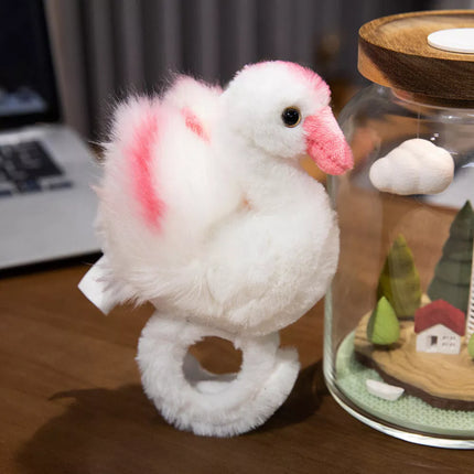 Pliušinis gulbės talismanas, apyrankė ant riešo, balta