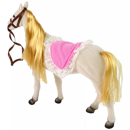 Princesės lėlė su baltuoju poniu figūrėlėmis ir priedais.