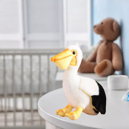 Pliušinis pelikanas, paukštis, talismanas, minkštas žaislas, 24 cm