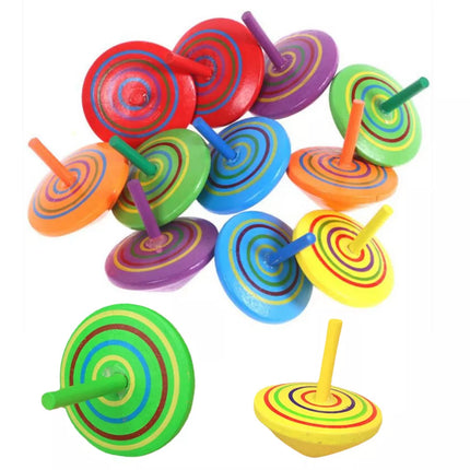 Mažas spalvingas medinis vilkelis, lavinantis įgūdžius, 4 cm