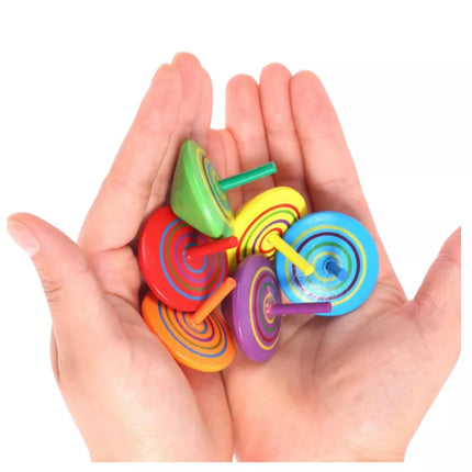 Mažas spalvingas medinis vilkelis, lavinantis įgūdžius, 4 cm