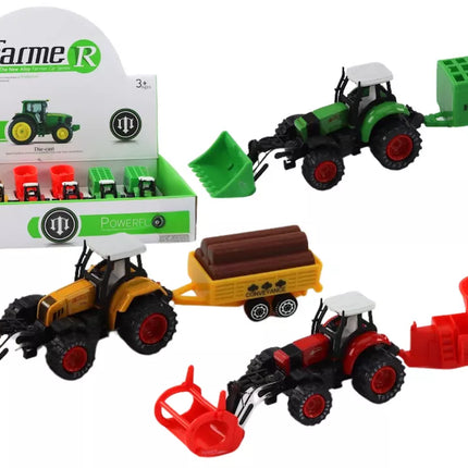 Traktorius su priekaba Ekskavatorius Buldozeris Žemės ūkio mašina 3 spalvų