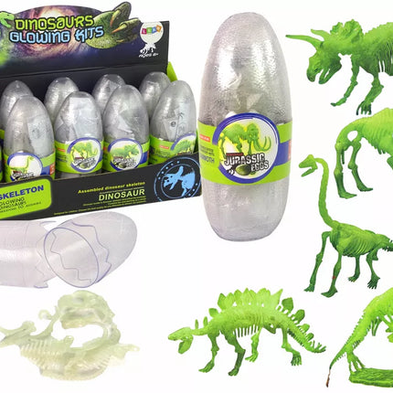 Šviečiantys tamsoje 3D mamuto dinozaurai skeletas kiaušinyje