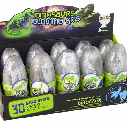 Šviečiantys tamsoje 3D mamuto dinozaurai skeletas kiaušinyje