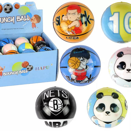 Minkštas kamuolys su mažais raštais ir spalvomis kūdikiams, 7 cm skersmens.