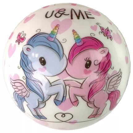 Minkštas vaivorykštės kamuolys kūdikiui, 8 cm skersmens.