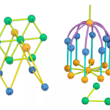 3D konstrukcinių geometrinių plytelių rinkinys 142 vnt.