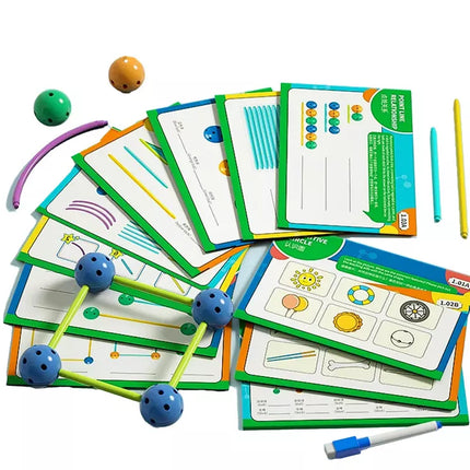 3D konstrukcinių geometrinių plytelių rinkinys 142 vnt.