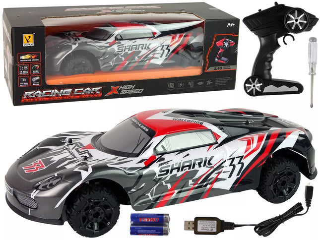 Sportinis automobilis R/C 1:8 pilkas baltas