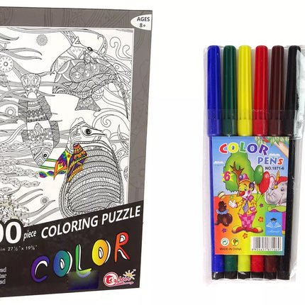 Dėlionė spalvinimui 500 detalių Žuvų vandenynas