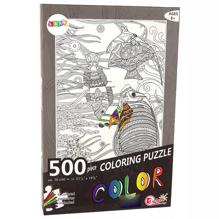 Dėlionė spalvinimui 500 detalių Žuvų vandenynas