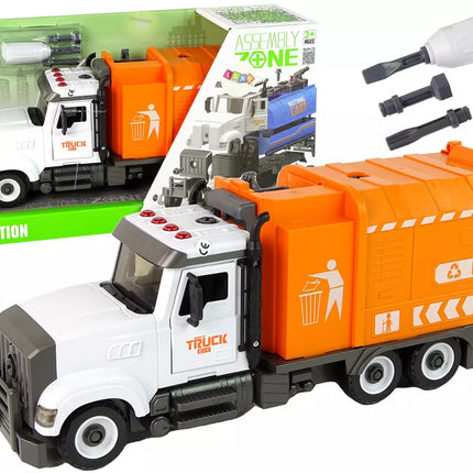 Šiukšliavežė su priedais atsukimui ir prisukimui, oranžinė