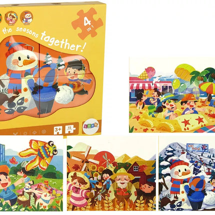 Dėlionė 4 viename, 4 metų laikai