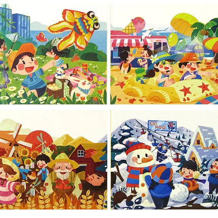 Dėlionė 4 viename, 4 metų laikai