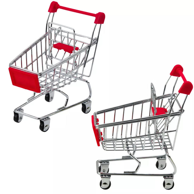 Mini Metalinis Prekybos Vežimėlis Vaidmenims Lėlių Dekoravimui