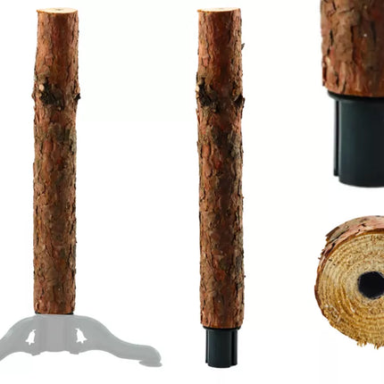 Medinio medžio kamieno stovas ant keturių kojų Kalėdų eglutei ant kamieno