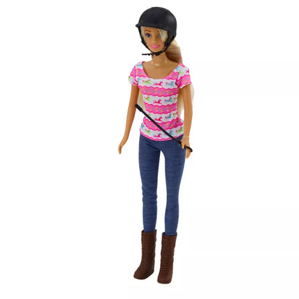 Anlily žokėjos lėlės rinkinys su žirgo priedais