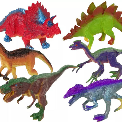 Spalvotos dinozaurų figūrėlės, 6 vnt.