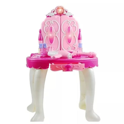Kosmetinis staliukas su šviesomis ir garsais, kėdutė, MP3 įvestis, magija
